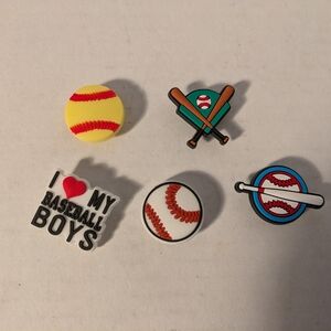 CROCS Charms baseball theme set of 5